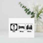 食べる 寝る チェス ポストカード (スタンド正面)