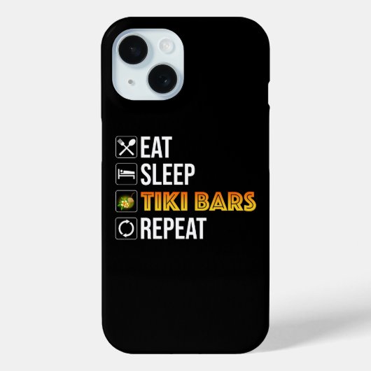 食べる。寝る。ティキバー。繰り返す Case-Mate iPhoneケース (裏面)