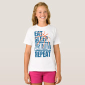 食べる・寝る・バスケを繰り返す Tシャツ (正面フル)