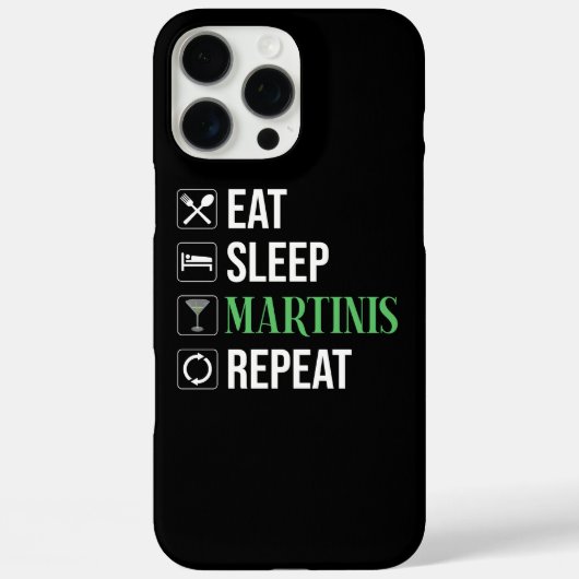 食べる。寝る。マティーニ。繰り返す。 Case-Mate iPhoneケース (裏面)