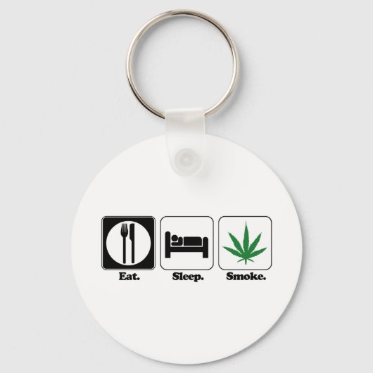 食べる 寝る 大麻を吸う キーホルダー (正面)
