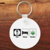 食べる 寝る 大麻を吸う キーホルダー (正面)