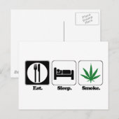 食べる 寝る 大麻を吸う ポストカード (正面/裏面)