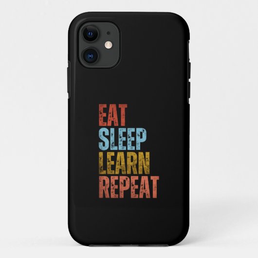 食べる・寝る・学ぶ・繰り返す Case-Mate iPhoneケース (裏面)
