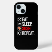 食べる。寝る。寿司。繰り返す Case-Mate iPhoneケース (裏面)
