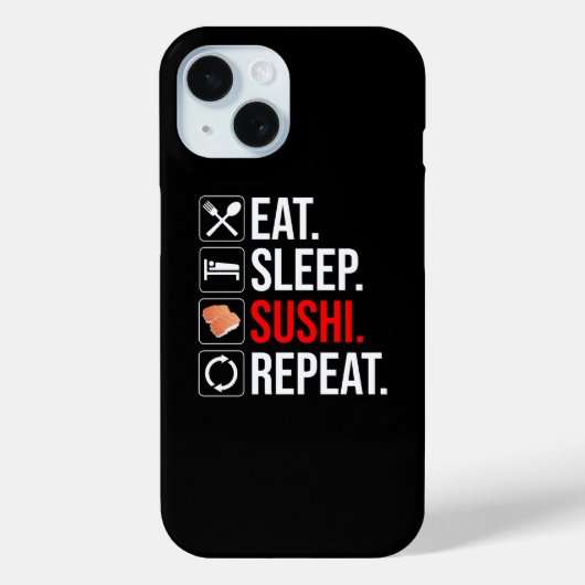 食べる。寝る。寿司。繰り返す Case-Mate iPhoneケース (裏面)