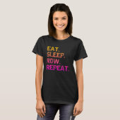 食べる。寝る。漕ぐ。繰り返す Tシャツ (正面フル)