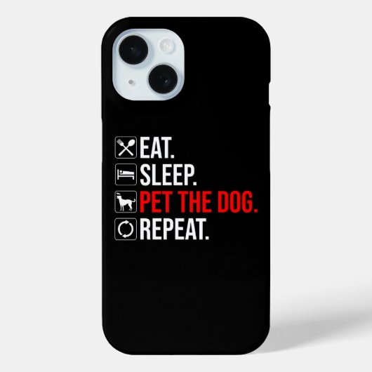 食べる。寝る。犬を撫でる。繰り返す Case-Mate iPhoneケース (裏面)