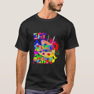 食べる 寝る 絵を描く 反復 Tシャツ