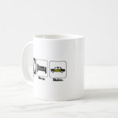 食べる 寝る 運転 タクシー コーヒーマグカップ (正面左)