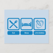 食べる、寝る、LiveJournal ポストカード (正面)
