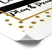 食べる 愛する 笑う 遊ぶ 祈る 黒金ドット ポスター (角)