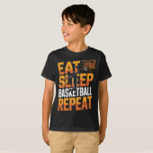 食べる 眠る スケッチ 繰り返す Tシャツ (正面フル)