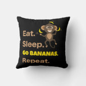 食べる 眠る バナナになる 繰り返す 面白い かわいい 動物 モンク クッション (裏面)
