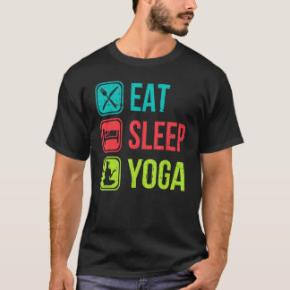 食べる 眠る ヨガ 瞑想 ヨガ Tシャツ