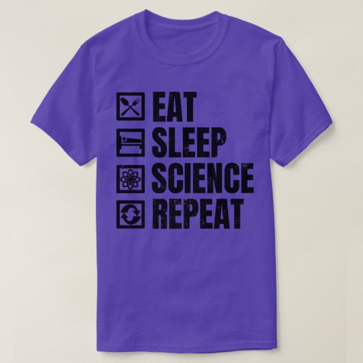 食べる 眠る 繰り返す デザイン DNA サイエンス プレミアム Tシャツ (デザイン正面)