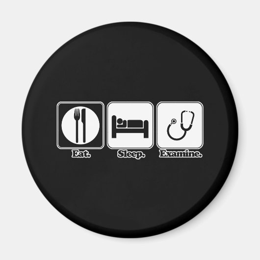 食べる 眠る 診察 医者 マグネット (正面)