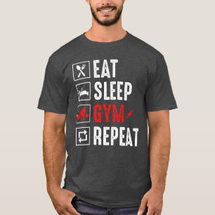 食べる 睡る ジム 繰り返す Tシャツ