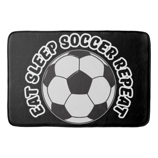 食べる 睡眠 サッカー 繰り返す バスマット (正面)