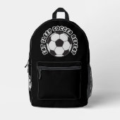 食べる 睡眠 サッカー 繰り返す プリントバックパック (正面)