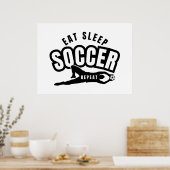 食べる 睡眠 サッカー 繰り返す ポスター (キッチン)