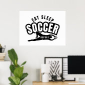 食べる 睡眠 サッカー 繰り返す ポスター (ホームオフィス)