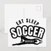 食べる 睡眠 サッカー 繰り返す ポストカード (正面/裏面)
