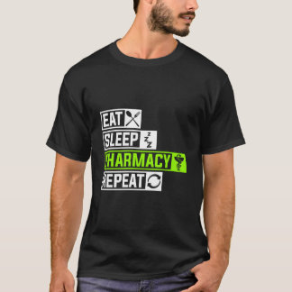 食べる 薬局 寝る 繰り返す 専門家 ドクター 医師 薬剤師 Tシャツ