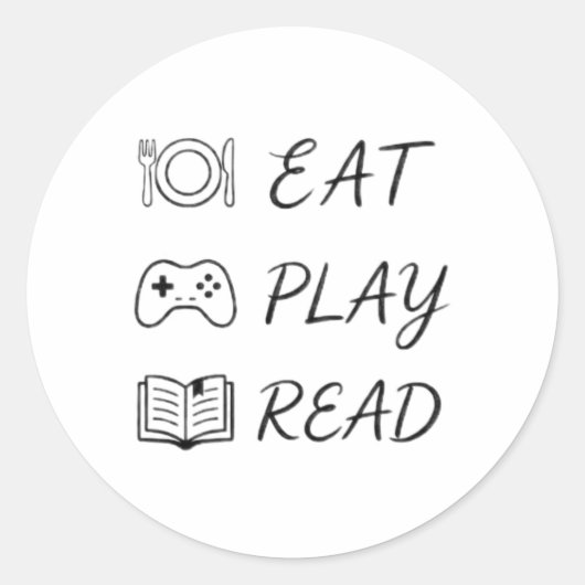 食べる 遊ぶ 読む svg ラウンドシール (正面)