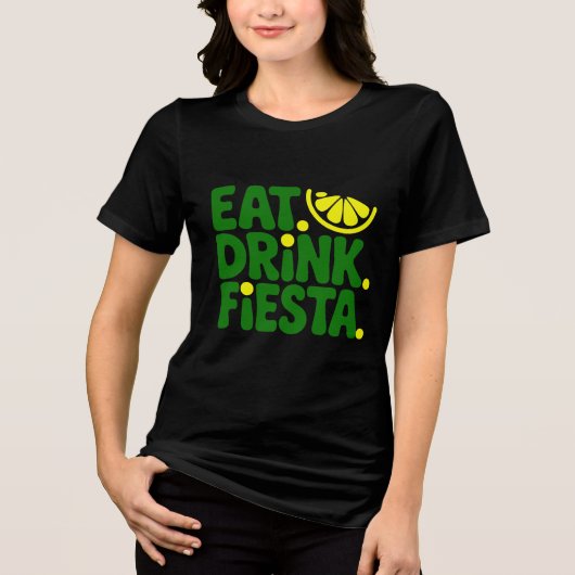 食べる 飲む フィエスタ ミニマル レトロ Tシャツ (正面)