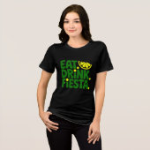 食べる 飲む フィエスタ ミニマル レトロ Tシャツ (正面全面)