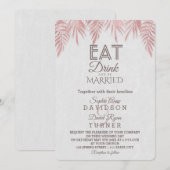 食べる 飲む ローズゴールド パームリーフ ウェディング 招待状 (正面/裏面)