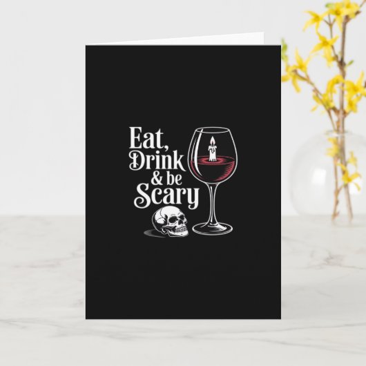 「食べろ、飲め、そして怖がれ」 カード (黄色い花)