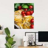 食べイタリアン物パスタトマトバジルエッグポスター ポスター (ホームオフィス)