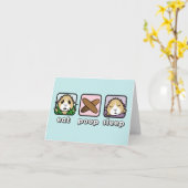 食べウンチスリープギニア豚グリーティングカード カード (黄色い花)