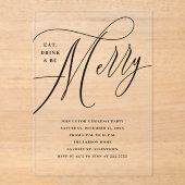 食べエレガントドリンクBeホリデーメリー・パーティー アクリル招待状 (正面)