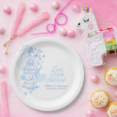 食べカスタムドリンク青い鳥結婚かご ペーパープレート (パーティー)