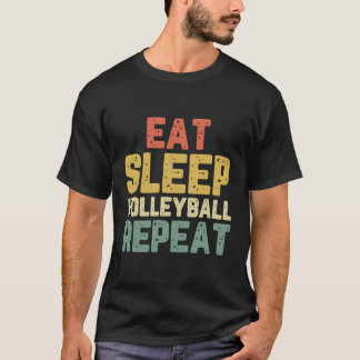 食べクールSleep Volleyballおもしろい Lover Giftヴィンテージ Tシャツ