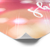 食べグリッター |華やかなピンクのスパークルスポストカード ポスター (角)