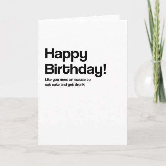 食べケーキおもしろい誕生日カード カード (正面)