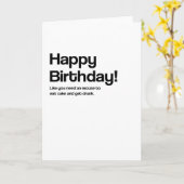 食べケーキおもしろい誕生日カード カード (黄色い花)