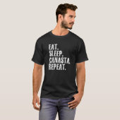食べゲーム用のスリープゲームおもしろいリピート引用文 Tシャツ (正面フル)