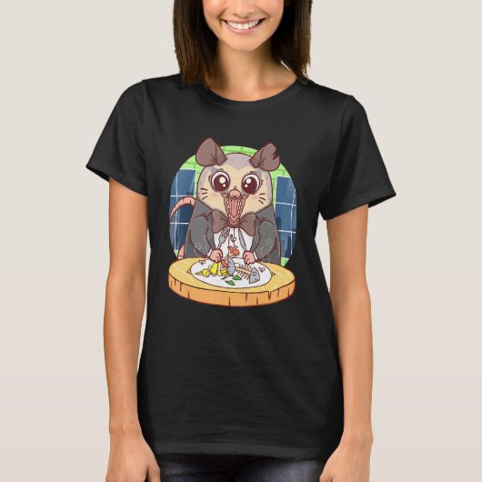 食べゴミPOSSUMライブ醜いOpossumレストラン Tシャツ (正面)