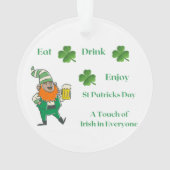 食べサン楽しむ・パトリックの日を飲む オーナメント (裏面)