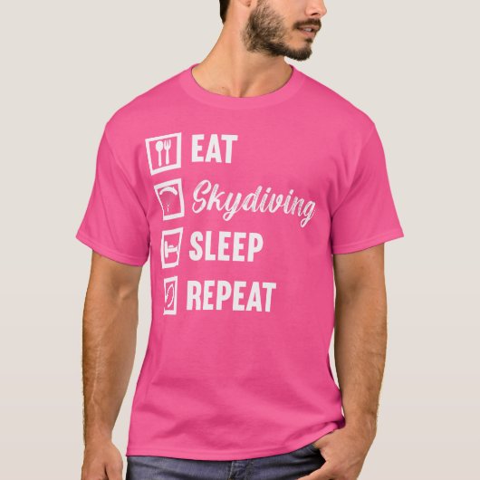 食べスカイダイビングのスリープリピート Tシャツ (正面)