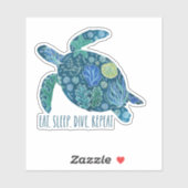 食べスク、スリープ、ダイビング、繰り返しステッカー シール (シート)