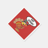 食べステーキトルコ巡礼帽感謝祭 スタンダードカクテルナプキン (角)