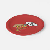 食べステーキトルコ巡礼帽感謝祭 ペーパープレート (アングル)