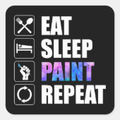 食べスプの繰り絵を描返し スクエアシール (正面)