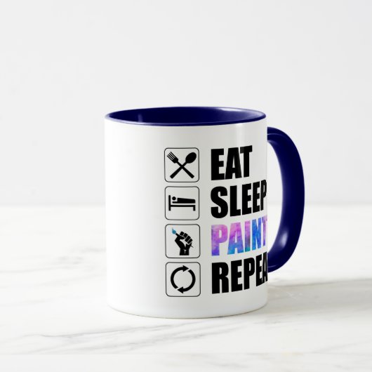 食べスプの繰り絵を描返し マグカップ (正面右)